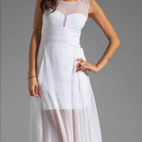 BCBG White Sheer Formal Gown - Picture 2 of 6
